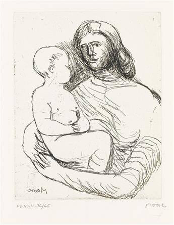 HENRY MOORE Two prints from Mother and Child.